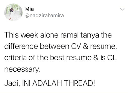 Job Malaysia Beza Antara Cv Dan Resume Perkara Penting Facebook