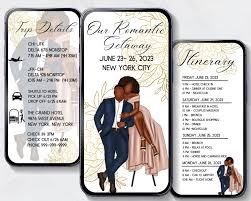 Romantic Getaway| Travel Itinerary Template Mobile| Digital Itinerary|  Mobile Travel Itinerary| Honeymoon| Customizable Travel Itinerary| - Etsy