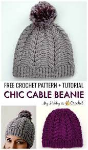 4 Braided Cable Beanie Hat Free Crochet Pattern Easy Crochet Hat Crochet Hats Free Pattern Crochet Blog