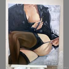 Интерьерные эротические картины маслом. Ню. Эротика Девушка в чулках в  интернет-магазине Ярмарка Мастеров по цене 25000 ₽ – TNQUORU | Картины,  Краснодар - доставка по России