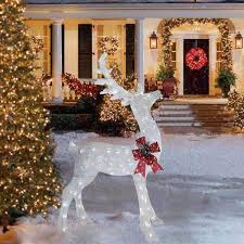 72 Led White Standing Buck With Bow Lighted Sculpture Will Make A Beautiful Additio Christmas Yard Decorations Outdoor Christmas Outdoor Christmas Decorations