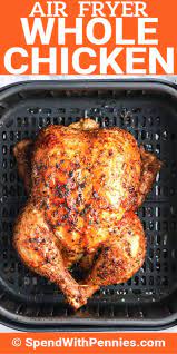 Put the whole chicken in a pot or casserole and pour water in until it is fully submerged. Air Fryer Whole Chicken Juicy Delicious Spend With Pennies