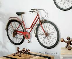 Bicycle Wall Art Metal Bike Vintage Retro Style 38 Hanging Sculpture Red Iron Tinyshamrockusa Vintag Bicycle Wall Art Metal Wall Art Panels Wall Art Crafts