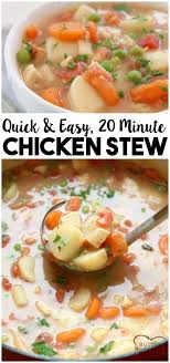 20 Minute Chicken Stew Recipe Perfect For Busy Nights Hearty Stew With Tender Chicken Vegetables That Co Stew Chicken Recipe Easy Chicken Stew Stew Recipes