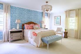 Jillian harris has a few ideas. Transitional Master Bedroom With Blue Accent Wall Coral Decor Hgtv S 2019 Designer Of The Year Awards Hgtv