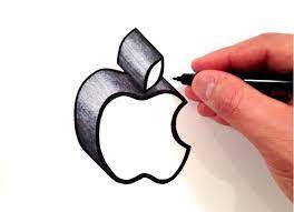 How To Draw The Apple Logo In 3d Drawing Apple Easy Drawings Art Journal Challenge