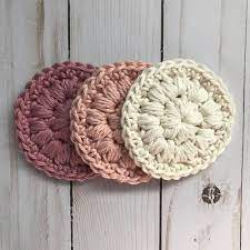 What better way to package your handmade items than with these super cute wrappers! Crochet Cotton Face Scrubbies Reusable Cotton Facial Pads Etsy Crochet Scrubbies Crochet Patterns Crochet