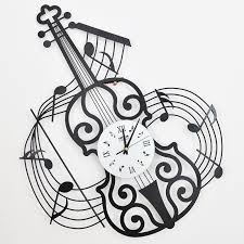 Colono Drow Moda Musica Orologio Da Parete Violino Orologio In Ferro Battuto Muto Orologio Della Decorazione Della Orologi Da Parete Orologio A Parete Orologio
