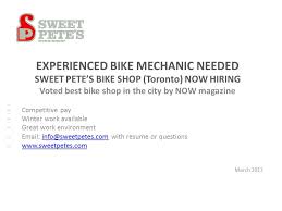 experienced toronto bike mechanic