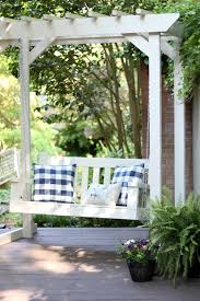 If you have ever wanted a swing in your flower garden, this is the perfect way to get one. Diy Front Porch Swing Projects The Budget Decorator