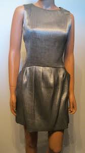 theyskens theory silver dilliam sheath short cocktail dress size 6 s 80 off retail
