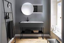 Bathroom vanity with metal legs. Coco Mineral Cast Washbasin Incl Vanity Unit And Metal Legs By Burgbad Stylepark