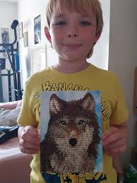 My little dude started his wolf