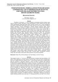 Matriks didefinisikan sebagai susunan bilangan yang diatur menurut aturan baris dan 72. Pdf Penerapan Model Pembelajaran Problem Based Learning Pbl Untuk Meningkatkan Aktivitas Dan Hasil Belajar Matematika Pada Materi Geometri Ruang