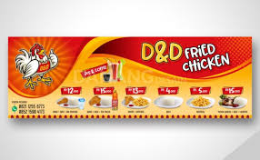 Makanan ayam geprek biasanya di sajikan dengan lalapan, seperti buah mentimun, kacang panjang. Contoh Desain Spanduk Banner Fried Chicken Contoh Desain Cute766