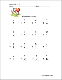 Worksheets Addition 1 Digit Two Addends One Digit Columns Numbers 0 1 Addition Worksheets Kindergarten Addition Worksheets First Grade Math Worksheets