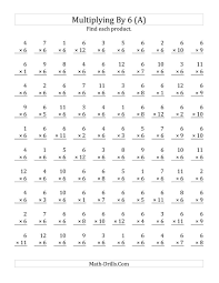 You may freely use any of the third grade worksheets below in your classroom or at home. Multiplying 1 To 12 By 6 All Multiplication Worksheet Multiplication Worksheets Multiplication Facts Worksheets Math Multiplication Worksheets