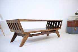 Designed with a solid walnut wood mixed with a slender, steel legs making it airy, yet simple. Custom Made The April Solid Walnut Coffee Table By Moderncre8ve Custommade Com