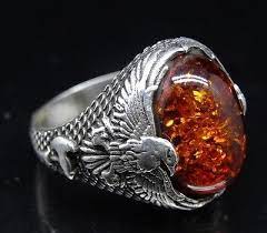 Turkish Handmade 925 Sterling Silver Special Amber Mens Ring Sz 10 Free Resize Rings For Men Bracelets For Men Gold Chains For Men