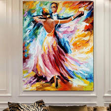 What's the best painting for a cupid lover? Hand Painted Dancing Couple Palette Knife Oil Painting Canvas Hobbies Toys Stationery Craft Craft Supplies Tools On Carousell