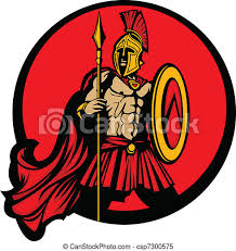 The shield was an important part of greek battle tactics, and it was rare for a greek warrior to ever go. Greek Spartan Trojan Vector Mascot Greek Warrior Mascot Holding A Shield And Spear Canstock