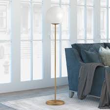 Free Shipping Buy Theia Glam Globe Style Floor Lamp In White With Golden Brass Finish At Walmart Com Floor Lamp Brass Floor Lamp Gold Floor Lamp