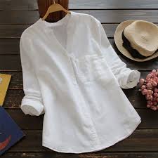 Manches longues terminées par poignet boutonné. Chemise Lin Femme Pasteurinstituteindia Com