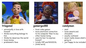 Tag Yourself I M Somehow Simultaneously Master Of Disguise Sportaflop And Candyman Lazy Town Memes Lazy Town Stupid Funny Memes