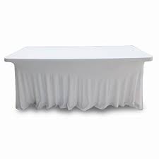 6 Feet Linen Spandex Fitted Stretch Tablecloth With Sway 72 By 30 By 30 White Table Cloth Fitted Tablecloths Home Decor