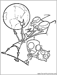 Invader Zim Gir Coloring Page Coloring Pages Cute Coloring Pages Coloring Calendar