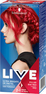 This temporary hair dye gives you bright, holographic color for just one day —so if you've been thinking about trying out a new hue just for the sake of it, this formula might be the way to go. Live Ultra Brights Or Pastel Pillar Box Red 092 Beauty Lifestyle Wiki Fandom