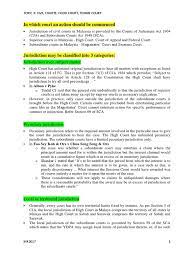 The court has a very limited jurisdiction and operates in west malaysia only. T3 Civil Courts Jurisdiction Magistrate