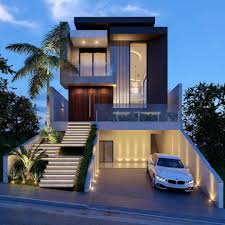 Pin By Pamela Morris On House Front Design In 2020 Modern House Exterior Facade House Narrow House Designs