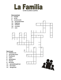 Try a printable spanish crossword puzzle. Spanish Crossword Puzzle Family Worksheets Teaching Resources Tpt