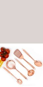 See more ideas about rose gold kitchen, rose gold rooms, gold rooms. White And Rose Gold Cooking Utensils Set With Holder 16 Piece Kitchen Utensil Set With Holder Includes White And Copper Measuring Cups And Spoons Rose Gold Utensil Holder