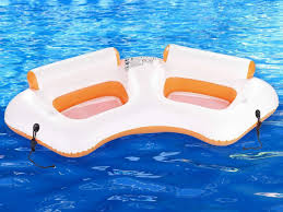 Aufblasbares 2 Personen Wassersofa Mit Becherhaltern Wassercouch Herrlich Entspannen Perfekt Fur Den Pool Ode Aufblasbar Geschenke Fur Manner Luftmatratze