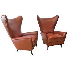 Pair Of 1950 S Italian Wing Back Lounge Chairs Modern Wingback Chairs Retro Chair Wingback Chair