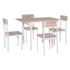 Select a category (column heading) in the drop down. Homcom Modern 5 Piece Dining Table Set For 4 With Foldable Drop Leaf 4 Chairs And Metal Frame For Small Spaces White Target