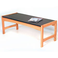 Metal base with black powdercoat finish. Light Oak Coffee Table With Black Granite Top Shoppopdisplays