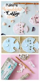 Als umweltfreundliche und preiswerte bastelmasse ist salzteig in seiner vielseitigkeit kaum zu diy: Maritime Wanddeko Aus Muscheln Lustige Fische Salzteig Basteln Kinder Basteln Einfach Bastelideen