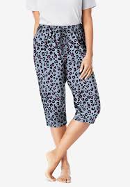 Ribbed wide leg knit pants by ellos 3.8 out of 5 customer rating. Knit Sleep Capri Woman Within