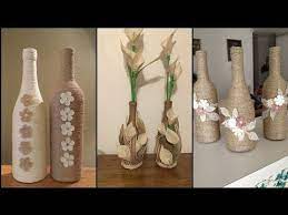Jute Rope Craft Bottle Decoration Ideas Room Decoration Ideas Home Decor Ideas Jute Craft Ideas Youtube Bottle Crafts Rope Crafts Bottles Decoration