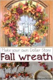 These 20 beautiful dollar store diy spring wreaths are full of whimsy. Make Your Own Fall Wreath Dollar Store Fall Decor House Of Hepworths