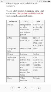 Tabel Perbedaan Antara Rna Dan Dna Brainly Co Id