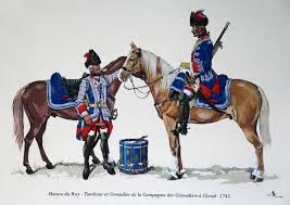 French Maison Du Roi Company Og Grenadiers A Cheval Drummer Grenadier 1745 Ancien Regime Cheval Soldat