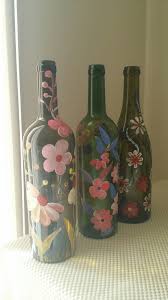 Wine Bottle Painted By Acrylic Paint Easy Diy Bottle Art Painted Bottle Painting Ideas Bottle Art Painted Easy Diy