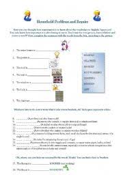 English Exercises Household Problems