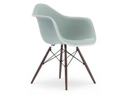 Charles eames for vitra ea 116 hopsack lounge swivel armchair. Vitra Eames Plastic Armchair Daw Ice Grey With Full Upholstery Ice Blue Ivory Standard Version 43 Cm Dark Maple By Charles Ray Eames 1950 Designer Furniture By Smow Com