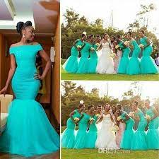 2019 Cheap African Mermaid Long Bridesmaid Dresses Off Should Turquoise Mint Tulle Lace Appliques Plus Size Maid Of Honor Bridal Party Gowns From Haiyan4419 7 Mermaid Long Bridesmaid Dresses African Bridesmaid