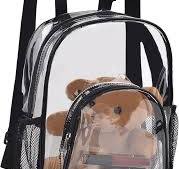 Transparenter Rucksack, kleine transparente Büchertaschen mit verstellbaren  Trägern und Vordertasche, wasserdicht, leicht, durchsichtig, Rucksack, ...
